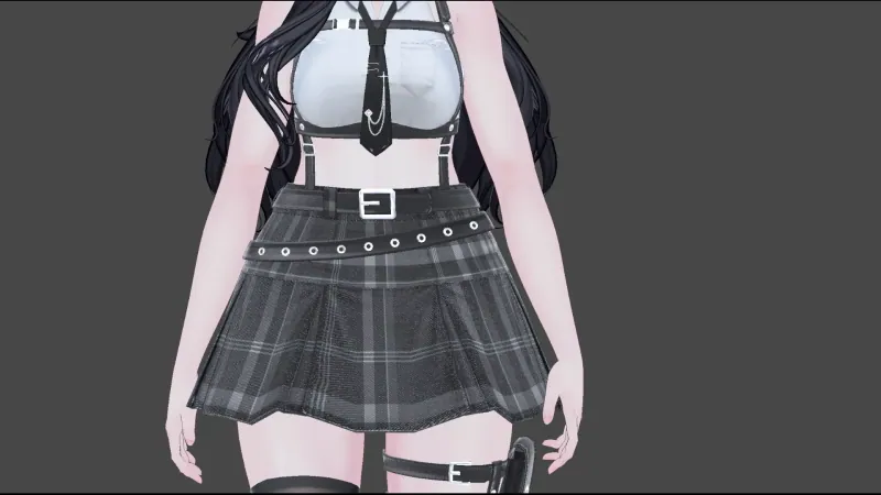 스프링본 치마 손 부딪힘